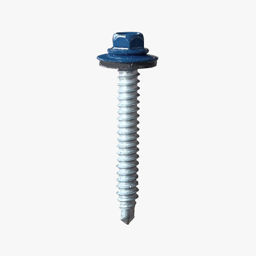 Bi Metallic Hex Head Self Drilling Screws with blue painted head