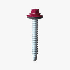 Bi Metallic Hex Head Self Drilling Screws with rubystone painted head