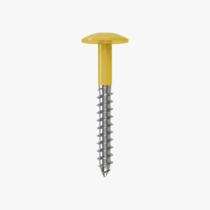 4.8 x 25 x 12mm Low Profile Wood Screw Stainless Steel A2 - RAL 1012 Lemon Yellow