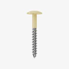 4.8 x 25 x 12mm Low Profile Wood Screw Stainless Steel A2 - RAL 1013 Oyster White