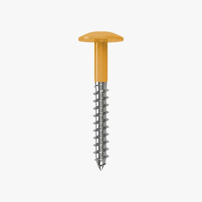 4.8 x 25 x 12mm Low Profile Wood Screw Stainless Steel A2 - RAL 1017 Saffron Yellow