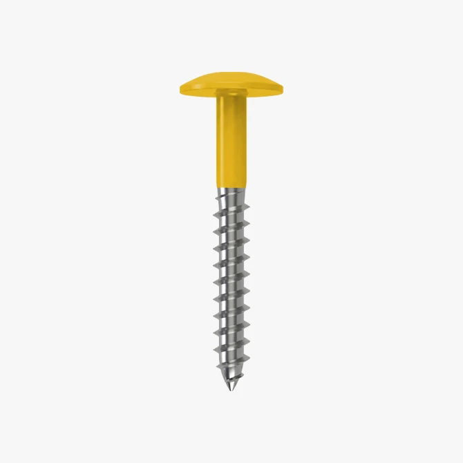 4.8 x 25 x 12mm Low Profile Wood Screw Stainless Steel A2 - RAL 1023 Traffic Yellow