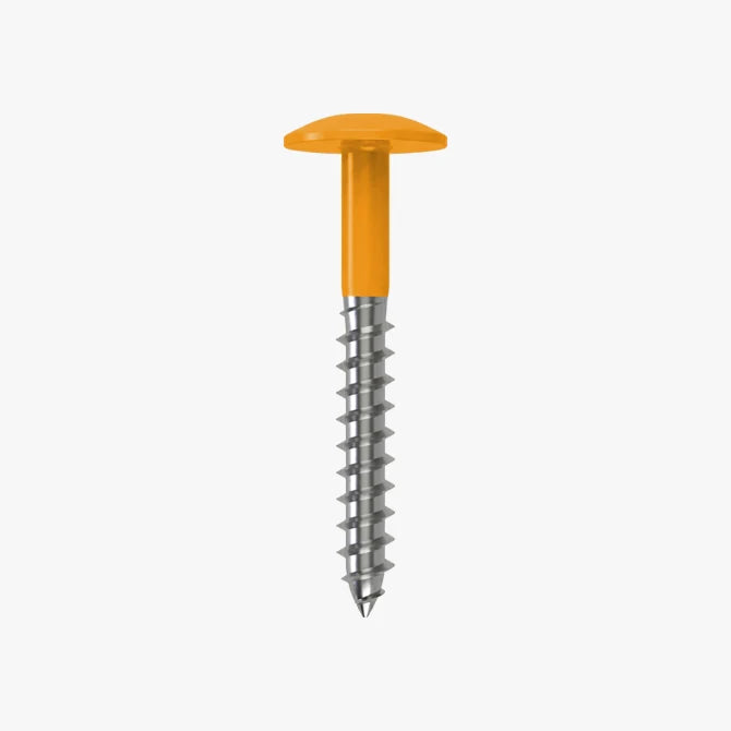 4.8 x 25 x 12mm Low Profile Wood Screw Stainless Steel A2 - RAL 1028 Melon Yellow