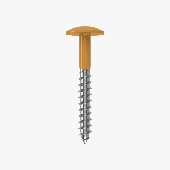 4.8 x 25 x 12mm Low Profile Wood Screw Stainless Steel A2 - RAL 1034 Pastel Yellow