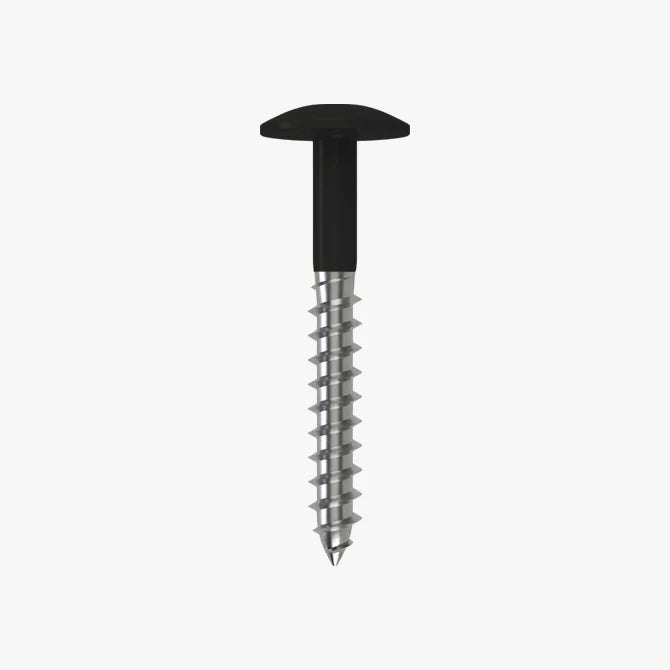 4.8 x 25 x 12mm Low Profile Wood Screw Stainless Steel A2 - RAL 9005 Jet Black