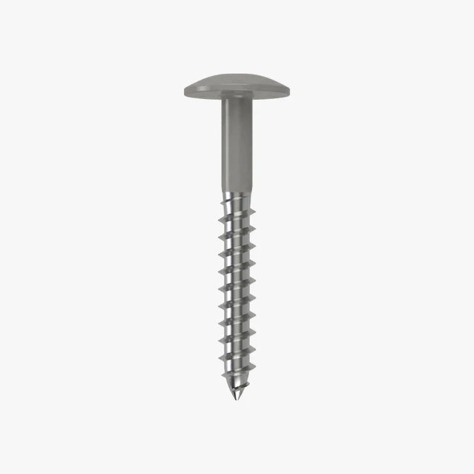 4.8 x 25 x 12mm Low Profile Wood Screw Stainless Steel A2 - RAL 9006 White Aluminium