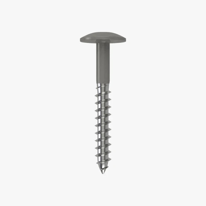 4.8 x 25 x 12mm Low Profile Wood Screw Stainless Steel A2 - RAL 9007 Grey Aluminium