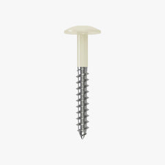 4.8 x 25 x 12mm Low Profile Wood Screw Stainless Steel A2 - RAL 9012 Cleanroom White