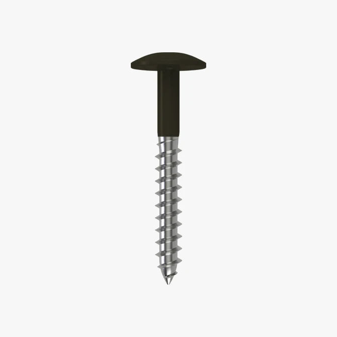 4.8 x 25 x 12mm Low Profile Wood Screw Stainless Steel A2 - RAL 9017 Traffic Black