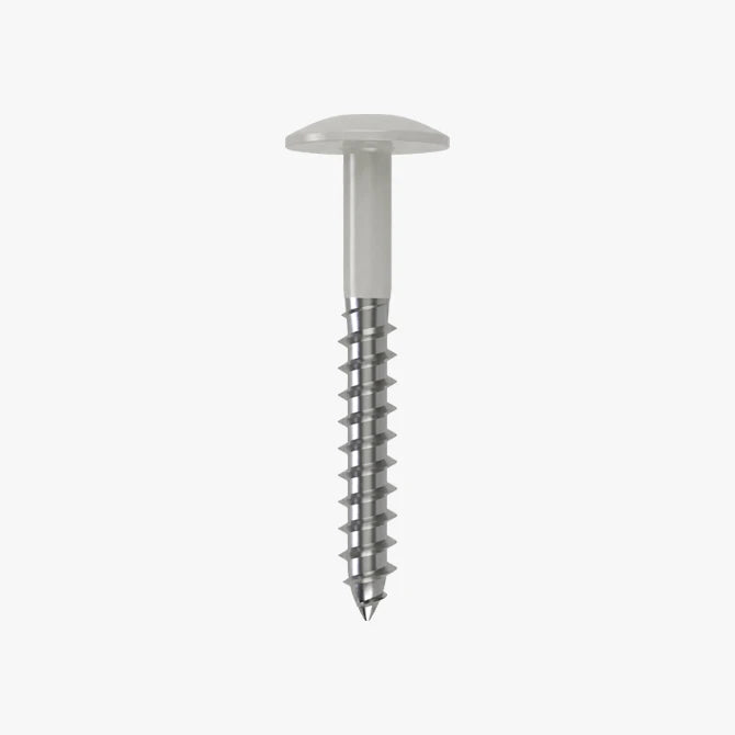 4.8 x 25 x 12mm Low Profile Wood Screw Stainless Steel A2 - RAL 9018 Papyrus White