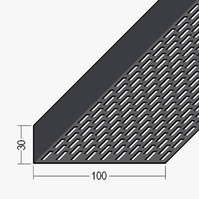 Aluminium Façade Ventilation Profile 30 x 100mm Mill Finish