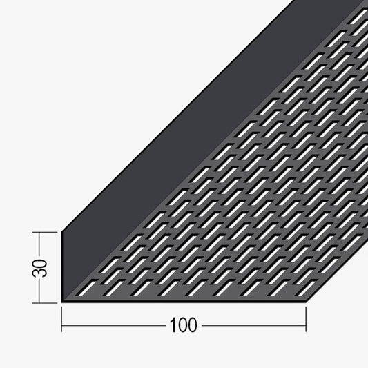 Aluminium Façade Ventilation Profile 30 x 100mm Mill Finish