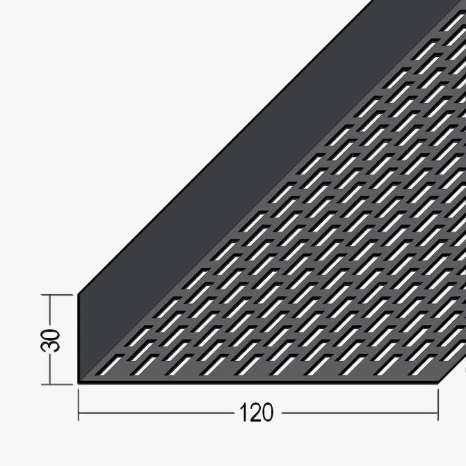 Aluminium Façade Ventilation Profile 30 x 120mm Black Finish