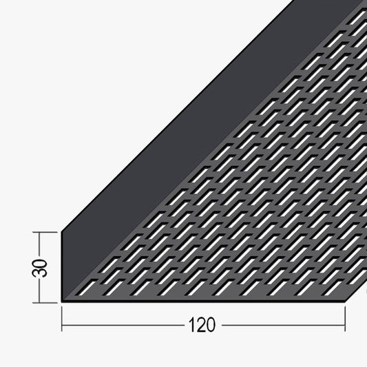 Aluminium Façade Ventilation Profile 30 x 120mm Black Finish