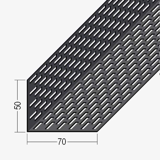 Aluminium Façade Ventilation Profile 50 x 70mm Black Finish