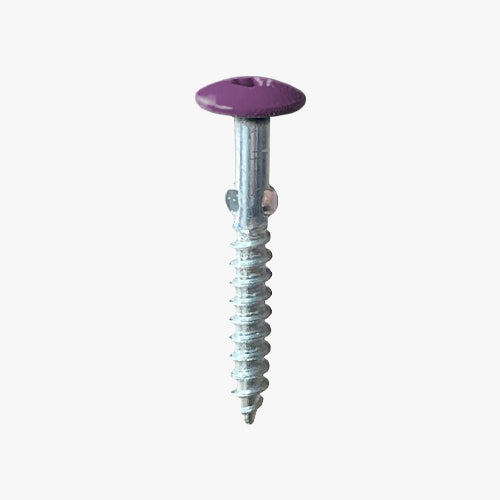Wing Shank Woodscrews with purple painted screw head
