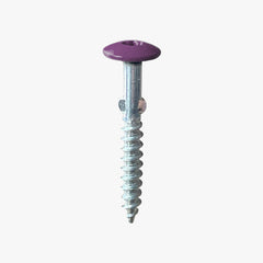 Wing Shank Woodscrews with purple painted screw head