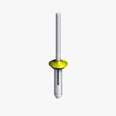 An EJOT bulb tite rivet featuring a yellow rivet head