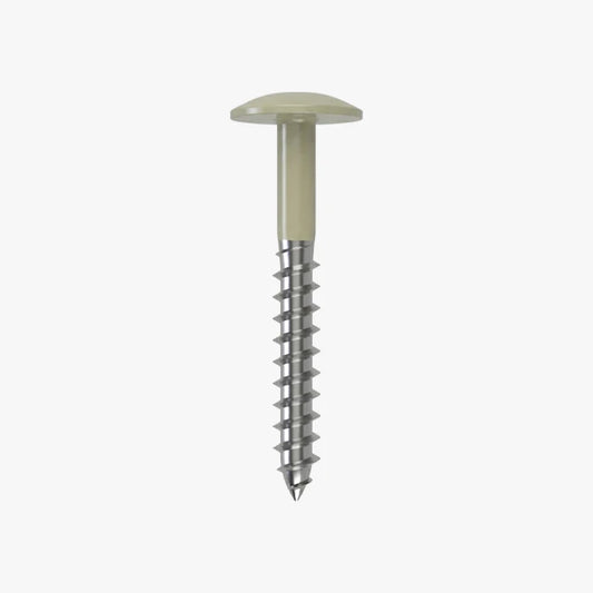 4.8 x 25 x 12mm Low Profile Wood Screw Stainless Steel A2 - RAL 1000 Green Beige
