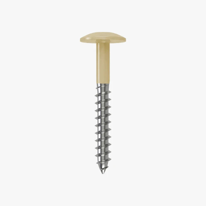 4.8 x 25 x 12mm Low Profile Wood Screw Stainless Steel A2 - RAL 1001 Beige