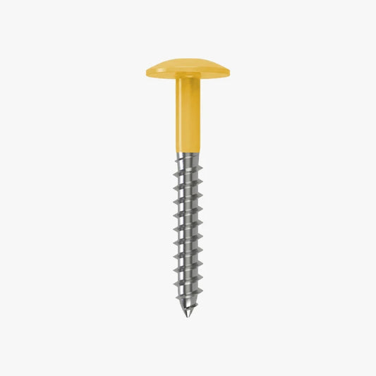 4.8 x 25 x 12mm Low Profile Wood Screw Stainless Steel A2 - RAL 1003 Signal Yellow