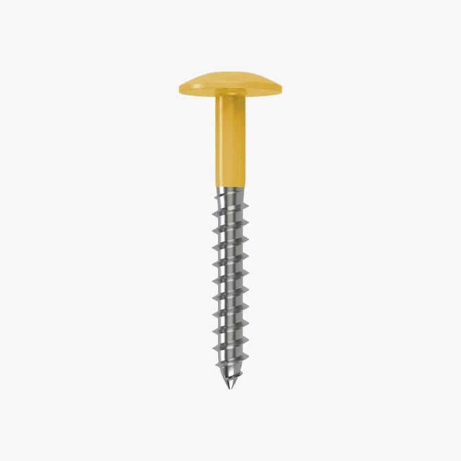 4.8 x 25 x 12mm Low Profile Wood Screw Stainless Steel A2 - RAL 1004 Golden Yellow