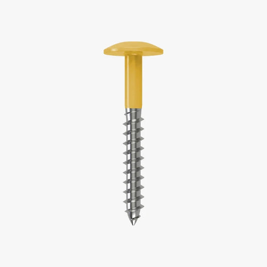 4.8 x 25 x 12mm Low Profile Wood Screw Stainless Steel A2 - RAL 1004 Golden Yellow
