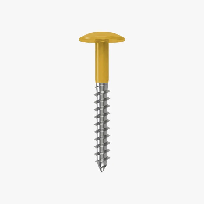 4.8 x 25 x 12mm Low Profile Wood Screw Stainless Steel A2 - RAL 1005 Honey Yellow