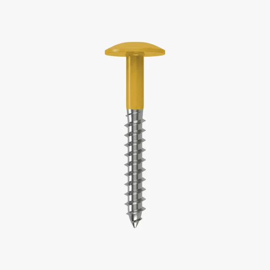4.8 x 25 x 12mm Low Profile Wood Screw Stainless Steel A2 - RAL 1005 Honey Yellow