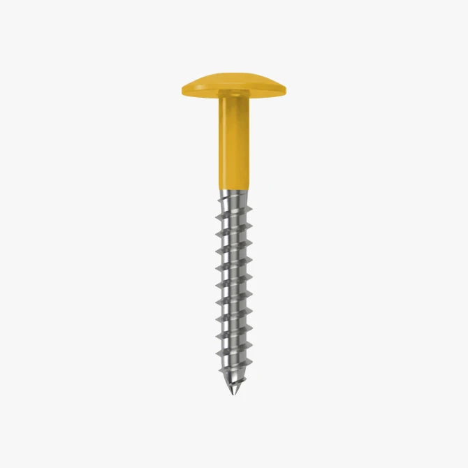 4.8 x 25 x 12mm Low Profile Wood Screw Stainless Steel A2 - RAL 1006 Maize Yellow
