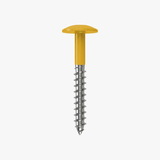 4.8 x 25 x 12mm Low Profile Wood Screw Stainless Steel A2 - RAL 1006 Maize Yellow
