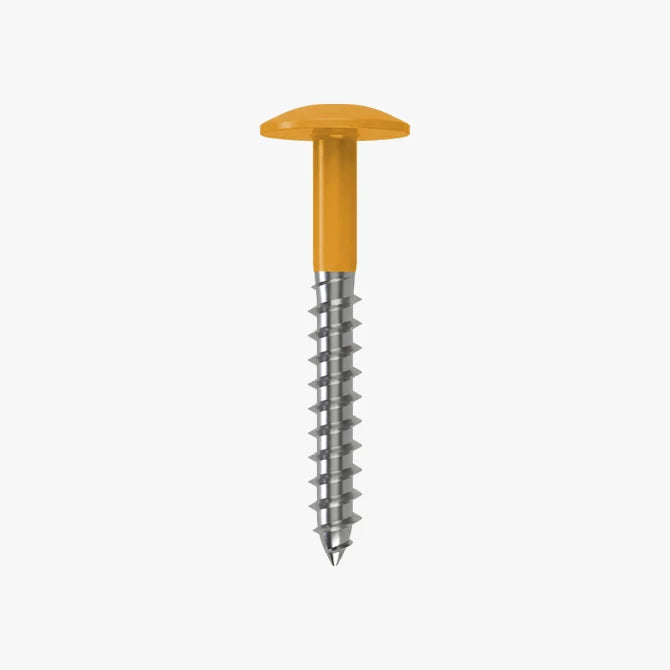 4.8 x 25 x 12mm Low Profile Wood Screw Stainless Steel A2 - RAL 1007 Daffodil Yellow