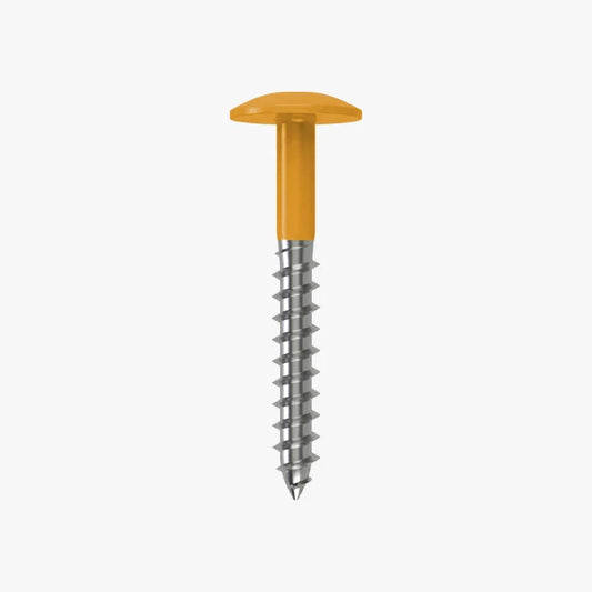 4.8 x 25 x 12mm Low Profile Wood Screw Stainless Steel A2 - RAL 1007 Daffodil Yellow