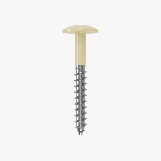 4.8 x 25 x 12mm Low Profile Wood Screw Stainless Steel A2 - RAL 1015 Light Ivory