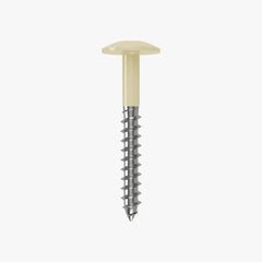 4.8 x 25 x 12mm Low Profile Wood Screw Stainless Steel A2 - RAL 1015 Light Ivory