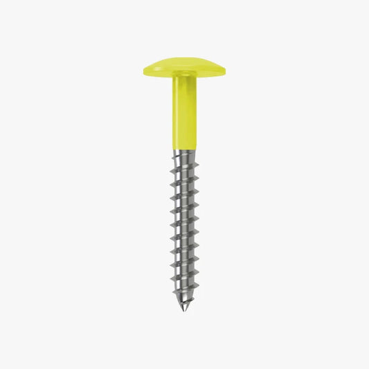 4.8 x 25 x 12mm Low Profile Wood Screw Stainless Steel A2 - RAL 1016 Sulfur Yellow