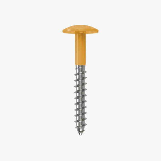 4.8 x 25 x 12mm Low Profile Wood Screw Stainless Steel A2 - RAL 1017 Saffron Yellow