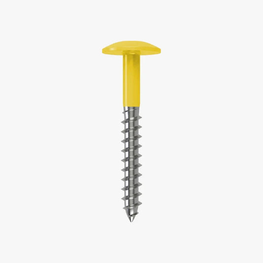 4.8 x 25 x 12mm Low Profile Wood Screw Stainless Steel A2 - RAL 1018 Zinc Yellow