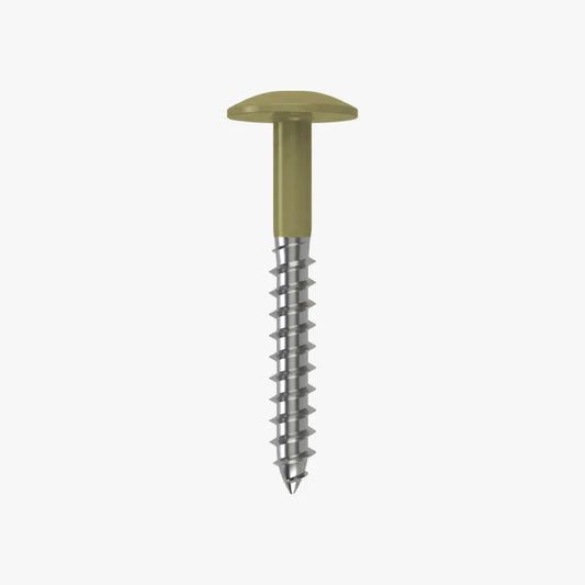 4.8 x 25 x 12mm Low Profile Wood Screw Stainless Steel A2 - RAL 1020 Olive Yellow