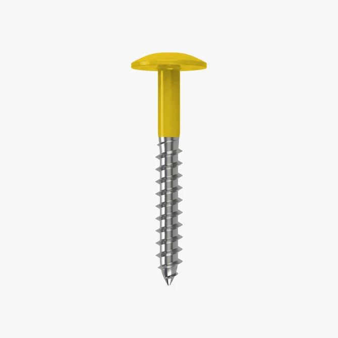 4.8 x 25 x 12mm Low Profile Wood Screw Stainless Steel A2 - RAL 1021 Colza Yellow