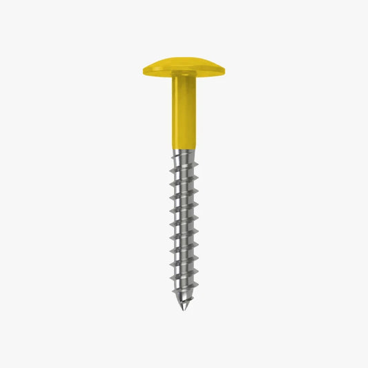 4.8 x 25 x 12mm Low Profile Wood Screw Stainless Steel A2 - RAL 1021 Colza Yellow