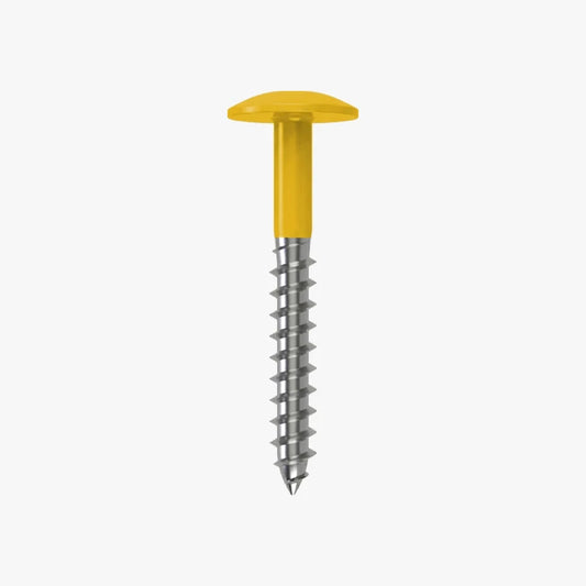 4.8 x 25 x 12mm Low Profile Wood Screw Stainless Steel A2 - RAL 1023 Traffic Yellow