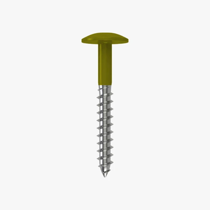 4.8 x 25 x 12mm Low Profile Wood Screw Stainless Steel A2 - RAL 1027 Curry