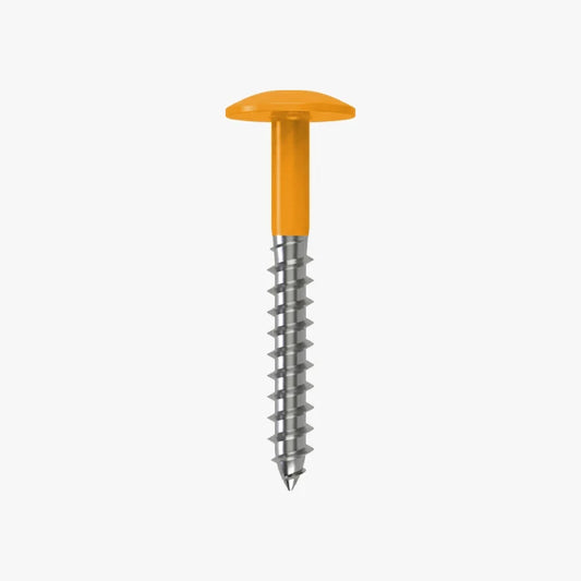 4.8 x 25 x 12mm Low Profile Wood Screw Stainless Steel A2 - RAL 1028 Melon Yellow