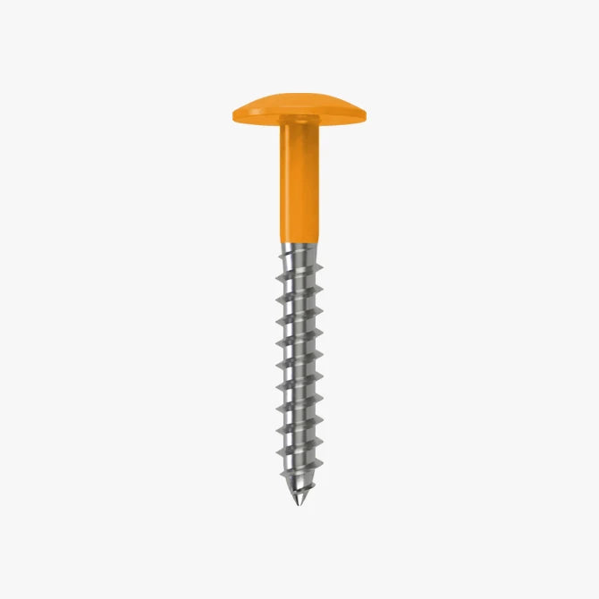 4.8 x 25 x 12mm Low Profile Wood Screw Stainless Steel A2 - RAL 1033 Dahlia Yellow