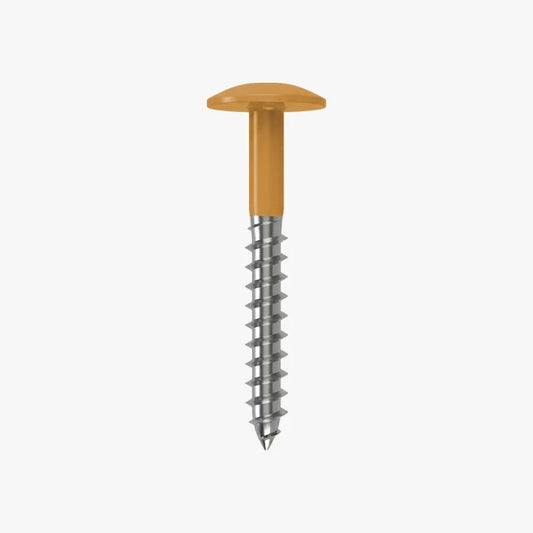 4.8 x 25 x 12mm Low Profile Wood Screw Stainless Steel A2 - RAL 1034 Pastel Yellow