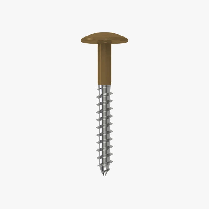 4.8 x 25 x 12mm Low Profile Wood Screw Stainless Steel A2 - RAL 1036 Pearl Gold