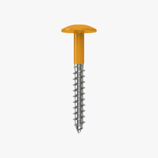 4.8 x 25 x 12mm Low Profile Wood Screw Stainless Steel A2 - RAL 1037 Sun Yellow