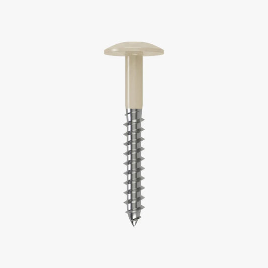 4.8 x 25 x 12mm Low Profile Wood Screw Stainless Steel A2 - RAL 9001 Cream