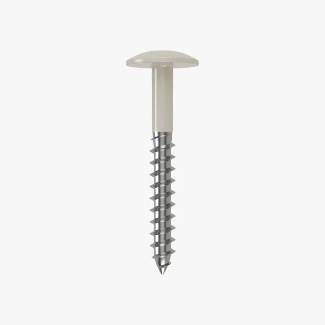 4.8 x 25 x 12mm Low Profile Wood Screw Stainless Steel A2 - RAL 9002 Grey White